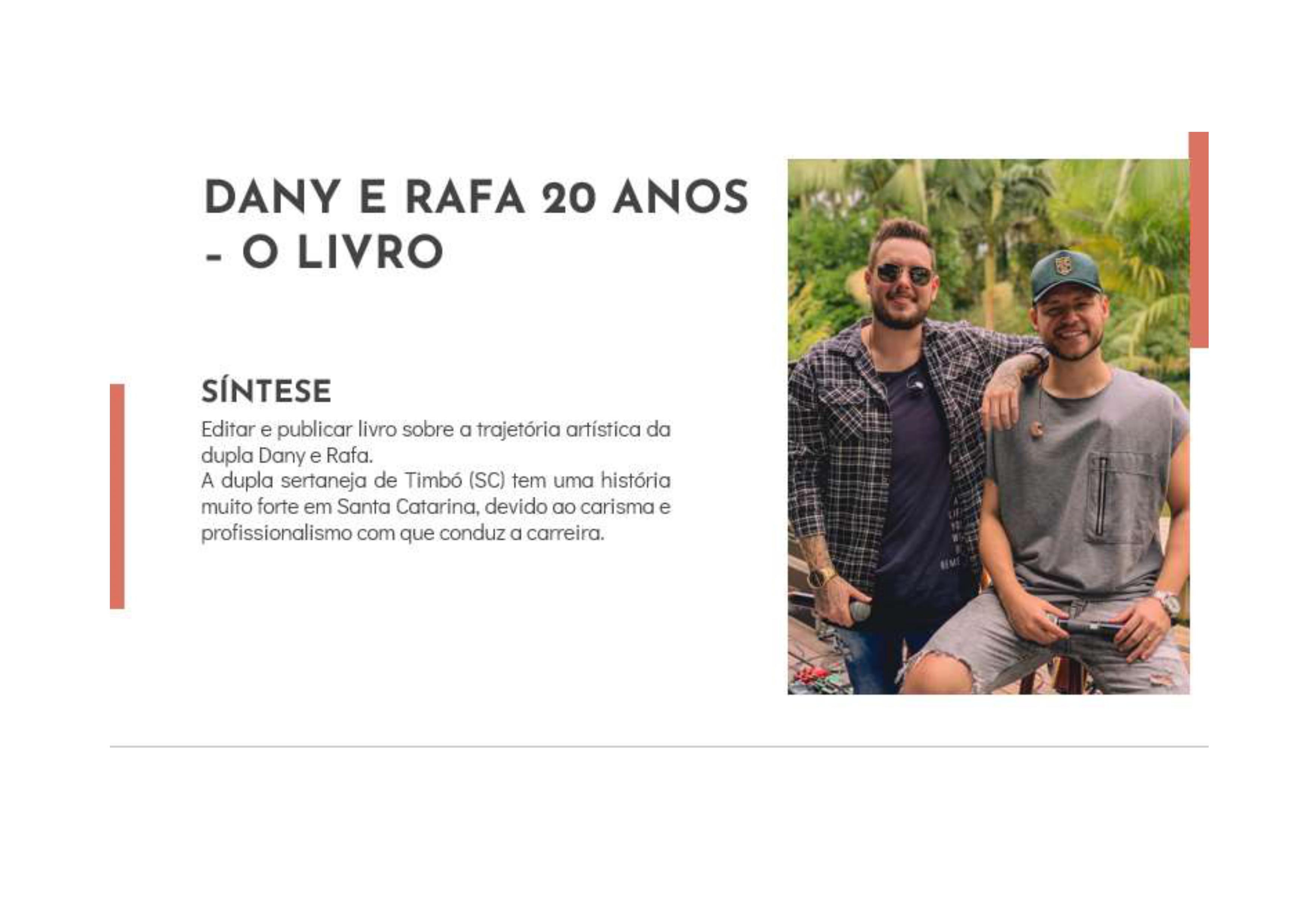 Dany E Rafa 20 Anos - O Livro